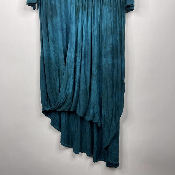 2/$30 Lane Bryant Asymmetric Faux Evening Gown 22/ 24 Green High Low Maxi #7129 - Picture 7 of 16